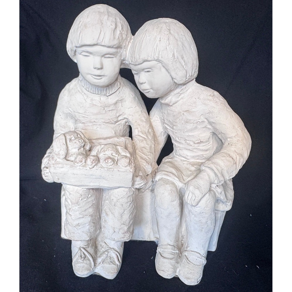 Austin Productions Bright Eyes Dee Crowley Sculpture Vintage 1982 Kids Puppies
